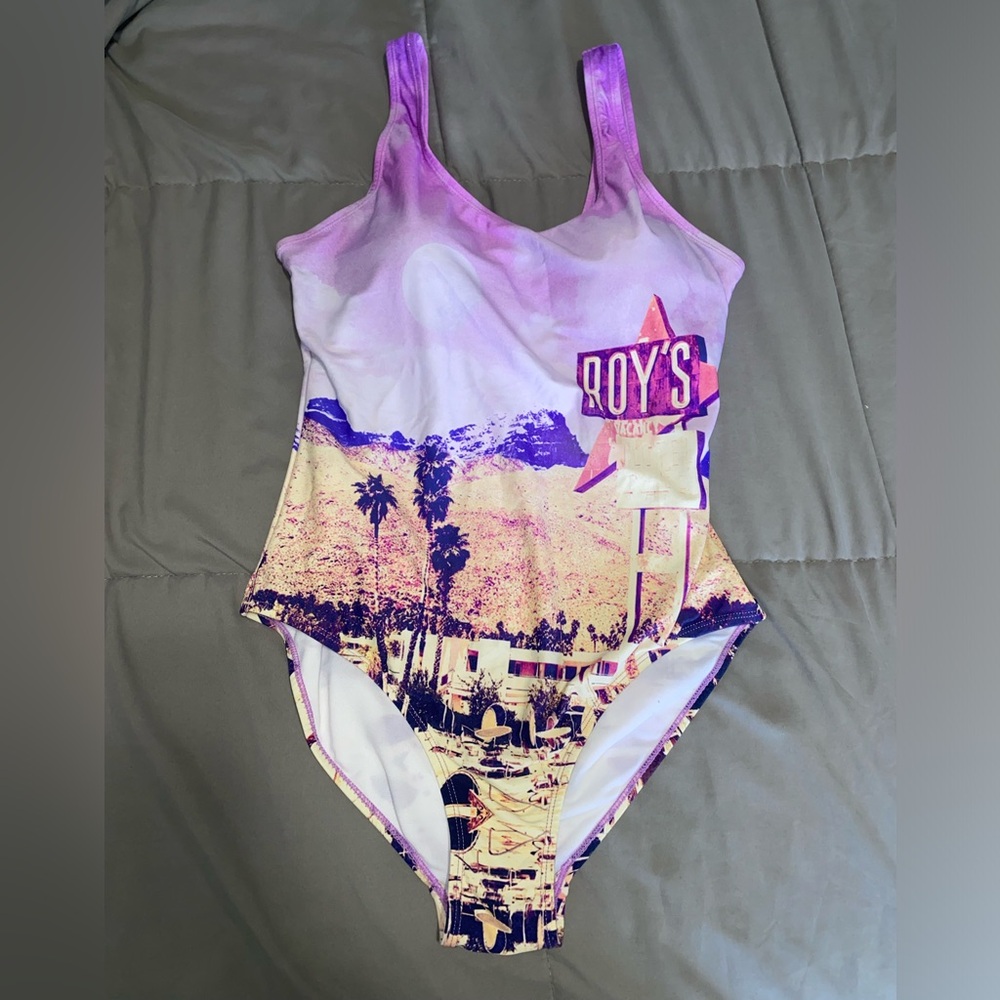 Envya Purple and White Scenic One Piece Swimsuit